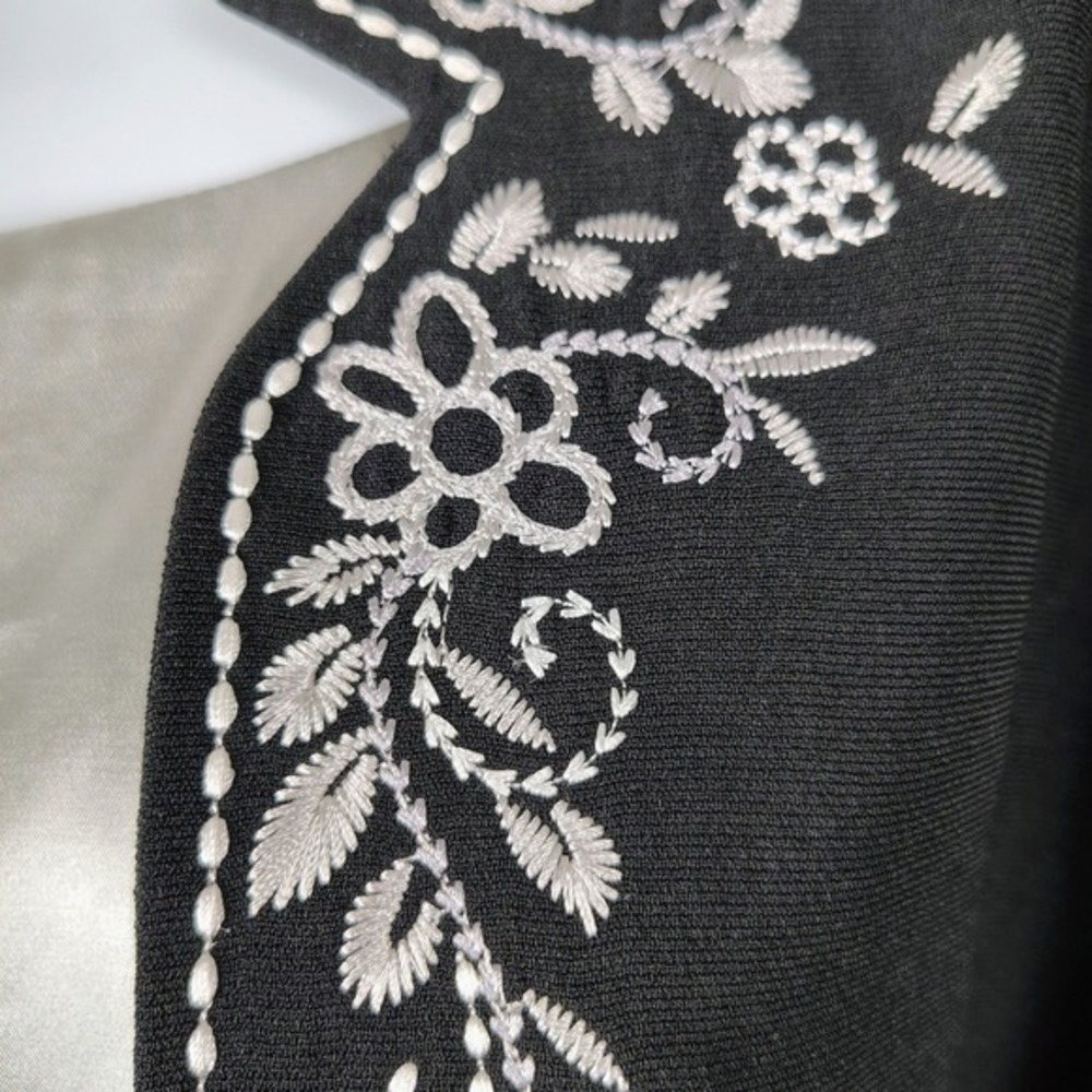 Black Silver Embroidered Jacket Top Set NWT 20W wedding office church elegant - Picture 2 of 11